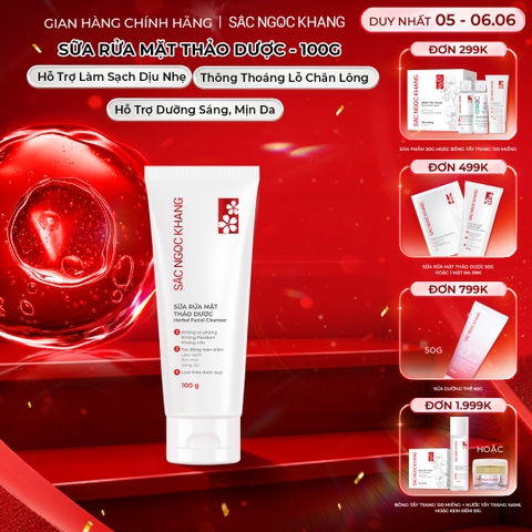 Sữa Rửa Mặt Thảo Dược Dịu Nhẹ Sắc Ngọc Khang (Herbal Facial Cleanser) 100g