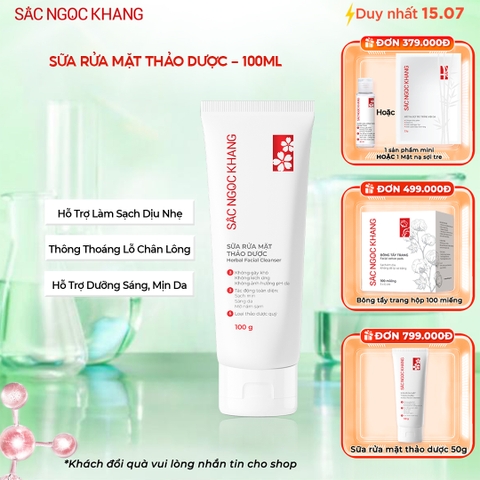 Sữa Rửa Mặt Thảo Dược Dịu Nhẹ Sắc Ngọc Khang (Herbal Facial Cleanser) 100g