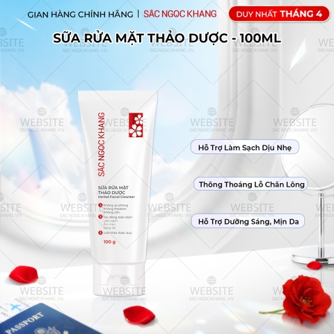 Sữa Rửa Mặt Thảo Dược Dịu Nhẹ Sắc Ngọc Khang (Herbal Facial Cleanser) 100g