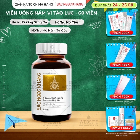 Viên Uống Vi Tảo Lục Sắc Ngọc Khang Mờ Nám, Đẹp Da, Hạn Chế Lão Hóa 60v