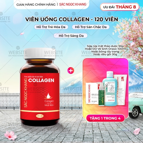 Viên Uống Collagen Dipeptide Hỗ Trợ Mờ Nếp Nhăn, Dưỡng Da Ẩm Mịn Sắc Ngọc Khang 120 viên