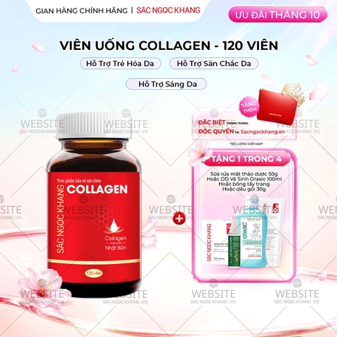 Viên Uống Collagen Dipeptide Hỗ Trợ Mờ Nếp Nhăn, Dưỡng Da Ẩm Mịn Sắc Ngọc Khang 120 viên