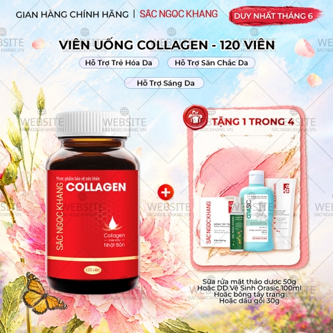 Viên Uống Collagen Dipeptide Hỗ Trợ Mờ Nếp Nhăn, Dưỡng Da Ẩm Mịn Sắc Ngọc Khang 120 viên