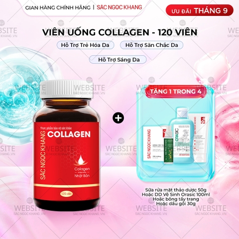 Viên Uống Collagen Dipeptide Hỗ Trợ Mờ Nếp Nhăn, Dưỡng Da Ẩm Mịn Sắc Ngọc Khang 120 viên