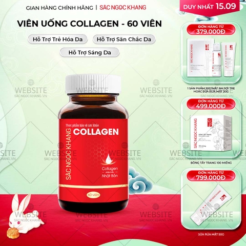 Viên Uống Collagen Dipeptide Hỗ Trợ Làm Mờ Nếp Nhăn - Dưỡng Ẩm Mịn Da Sắc Ngọc Khang hộp 60 viên
