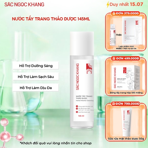 Nước Tẩy Trang Thảo Dược Sắc Ngọc Khang 145ml (Micellar Cleansing Water)