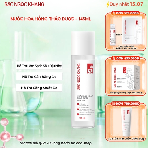 Nước Hoa Hồng Thảo Dược Sắc Ngọc Khang 145ml ( Herbal Toner) - Bản nâng cấp