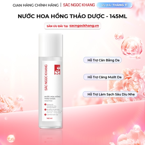 Nước Hoa Hồng Thảo Dược Sắc Ngọc Khang 145ml ( Herbal Toner) - Bản nâng cấp