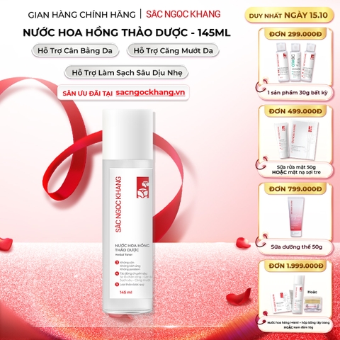 Nước Hoa Hồng Thảo Dược Sắc Ngọc Khang 145ml ( Herbal Toner) - Bản nâng cấp