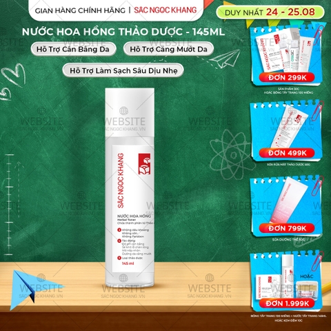 Nước Hoa Hồng Thảo Dược Sắc Ngọc Khang 145ml (Herbal Toner)