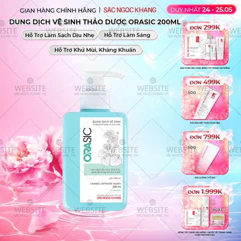 Dung Dịch Vệ Sinh Thảo Dược Orasic Dưỡng Hồng Sắc Ngọc Khang (Herbal Intimate Wash) 200ml