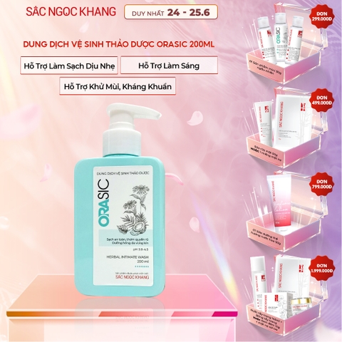 Dung Dịch Vệ Sinh Thảo Dược Orasic Dưỡng Hồng Sắc Ngọc Khang (Herbal Intimate Wash) 200ml