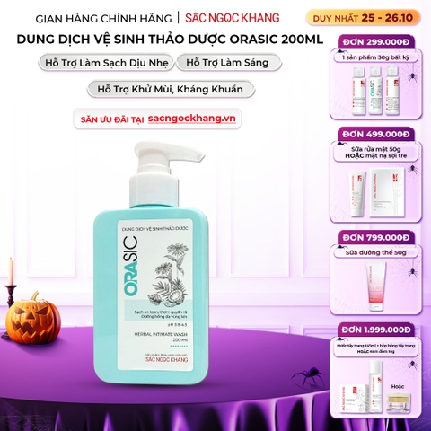 Dung Dịch Vệ Sinh Thảo Dược Orasic Dưỡng Hồng Sắc Ngọc Khang (Herbal Intimate Wash) 200ml