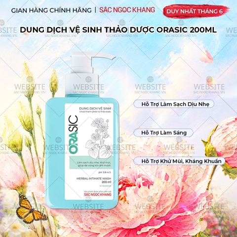 Dung Dịch Vệ Sinh Thảo Dược Orasic Dưỡng Hồng Sắc Ngọc Khang (Herbal Intimate Wash) 200ml
