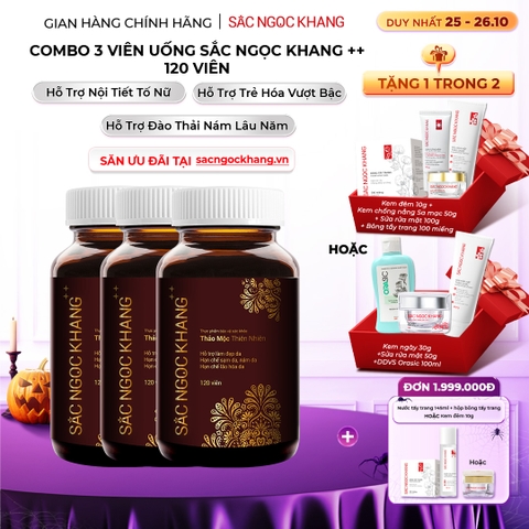 Combo 3 Viên Uống Mờ Nám, Hạn Chế Lão Hóa, Khỏe Đẹp Da Sắc Ngọc Khang++ 120v - Liệu trình 3 tháng