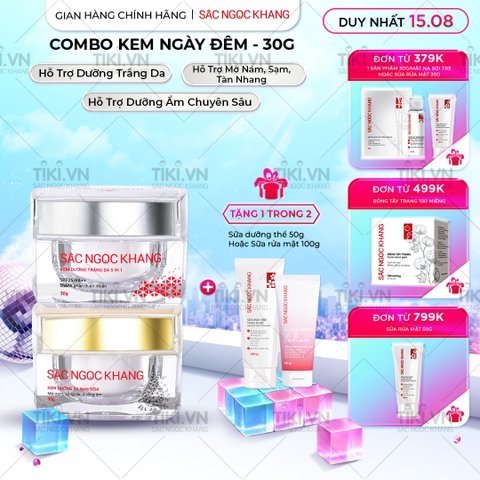 Combo Dưỡng Da Ngày Và Đêm Sắc Ngọc Khang (Kem Dưỡng Da Ban Đêm 30g và Kem Dưỡng Da Ban Ngày 5in1 30g)