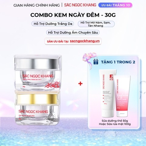 Combo Dưỡng Da Ngày Và Đêm Sắc Ngọc Khang (Kem Dưỡng Da Ban Đêm 30g và Kem Dưỡng Da Ban Ngày 5in1 30g)