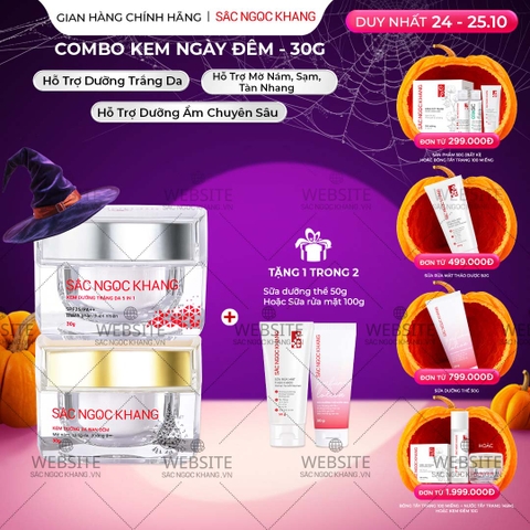 Combo Dưỡng Da Ngày Và Đêm Sắc Ngọc Khang (Kem Dưỡng Da Ban Đêm 30g và Kem Dưỡng Da Ban Ngày 5in1 30g)