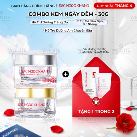 Combo Dưỡng Da Ngày Và Đêm Sắc Ngọc Khang (Kem Dưỡng Da Ban Đêm 30g và Kem Dưỡng Da Ban Ngày 5in1 30g)