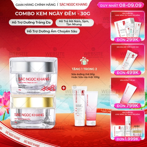 Combo Dưỡng Da Ngày Và Đêm Sắc Ngọc Khang (Kem Dưỡng Da Ban Đêm 30g và Kem Dưỡng Da Ban Ngày 5in1 30g)