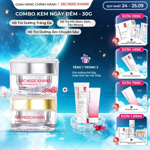 Combo Dưỡng Da Ngày Và Đêm Sắc Ngọc Khang (Kem Dưỡng Da Ban Đêm 30g và Kem Dưỡng Da Ban Ngày 5in1 30g)