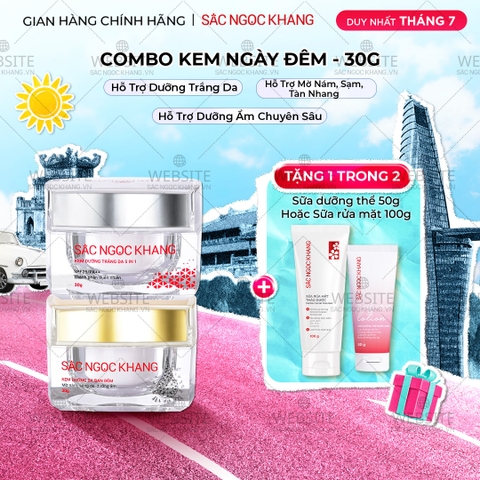 Combo Dưỡng Da Ngày Và Đêm Sắc Ngọc Khang (Kem Dưỡng Da Ban Đêm 30g và Kem Dưỡng Da Ban Ngày 5in1 30g)
