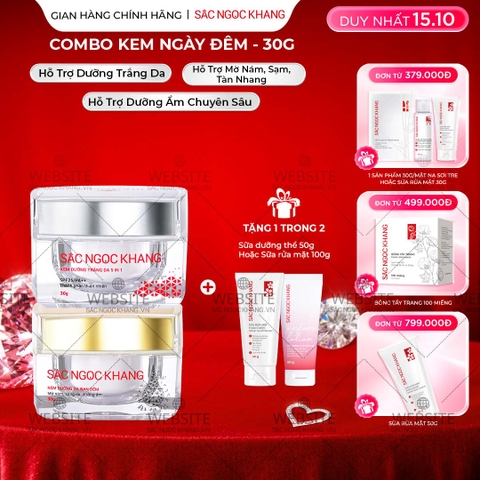 Combo Dưỡng Da Ngày Và Đêm Sắc Ngọc Khang (Kem Dưỡng Da Ban Đêm 30g và Kem Dưỡng Da Ban Ngày 5in1 30g)