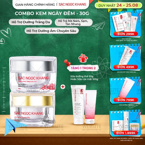 Combo Dưỡng Da Ngày Và Đêm Sắc Ngọc Khang (Kem Dưỡng Da Ban Đêm 30g và Kem Dưỡng Da Ban Ngày 5in1 30g)