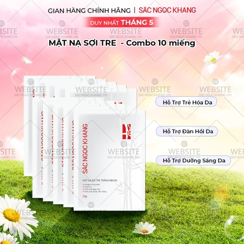 Set 10 Mặt Nạ sợi tre dưỡng trắng mịn da Sắc Ngọc Khang 25g/miếng
