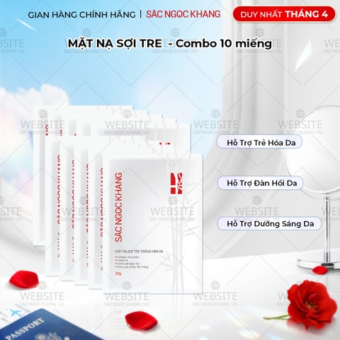 Set 10 Mặt Nạ sợi tre dưỡng trắng mịn da Sắc Ngọc Khang 25g/miếng
