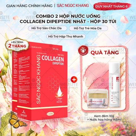 Combo 2 Nước Uống Collagen Dipeptide Mờ Nếp Nhăn - Dưỡng Ẩm Mịn Sắc Ngọc Khang - Liệu trình 2 tháng
