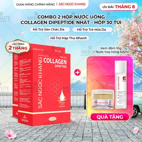 Combo 2 Nước Uống Collagen Dipeptide Mờ Nếp Nhăn - Dưỡng Ẩm Mịn Sắc Ngọc Khang - Liệu trình 2 tháng