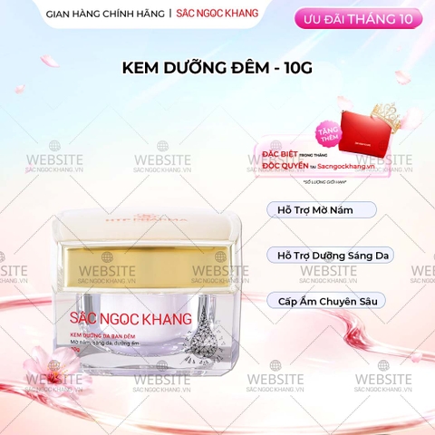 Kem Dưỡng Da Ban Đêm Sắc Ngọc Khang 10g - Dưỡng ẩm, mờ nám sạm, tàn nhang