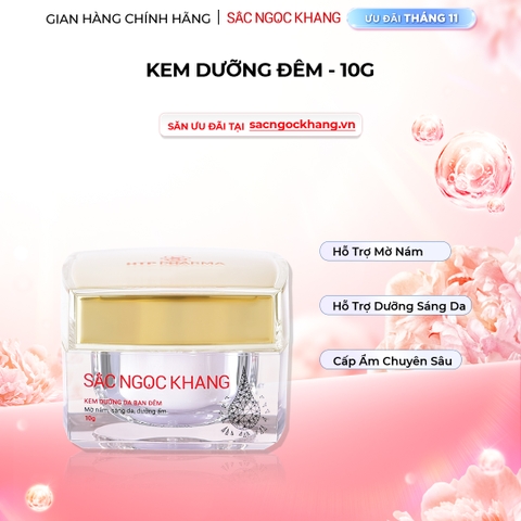 Kem Dưỡng Da Ban Đêm Sắc Ngọc Khang 10g - Dưỡng ẩm, mờ nám sạm, tàn nhang