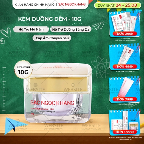 Kem Dưỡng Da Ban Đêm Sắc Ngọc Khang 10g - Dưỡng ẩm, mờ nám sạm, tàn nhang