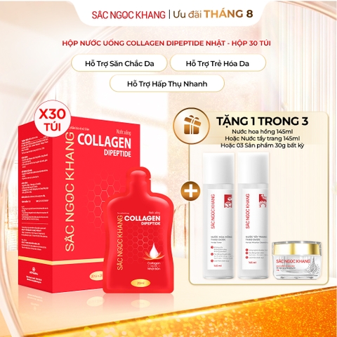Nước Uống Collagen Dipeptide Mờ Nếp Nhăn - Dưỡng Ẩm Mịn Da Sắc Ngọc Khang (Hộp 30 túi x 20 ml)