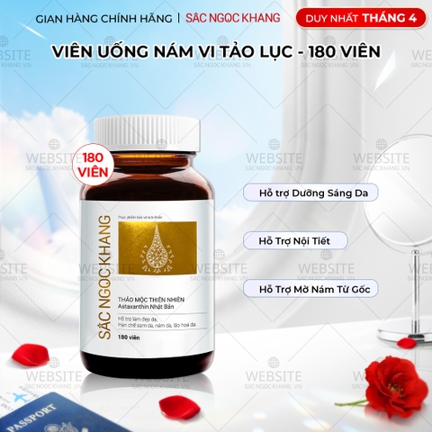 Viên Uống Vi Tảo Lục Sắc Ngọc Khang Mờ Nám, Đẹp Da, Hạn Chế Lão Hóa 180v