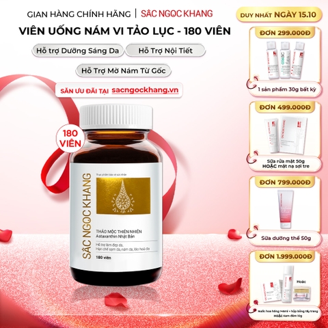 Viên Uống Vi Tảo Lục Sắc Ngọc Khang Mờ Nám, Đẹp Da, Hạn Chế Lão Hóa 180v