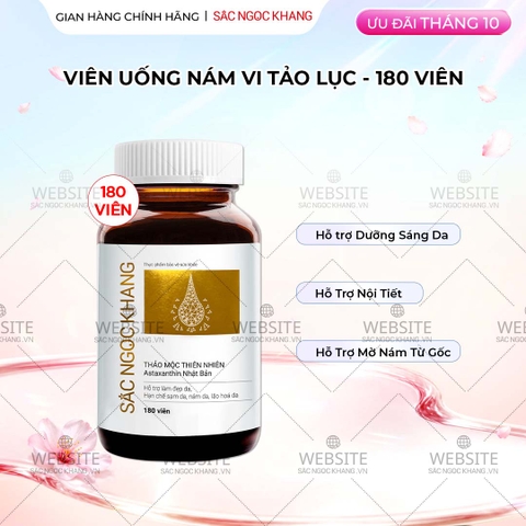 Viên Uống Vi Tảo Lục Sắc Ngọc Khang Mờ Nám, Đẹp Da, Hạn Chế Lão Hóa 180v