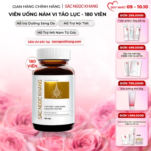 Viên Uống Vi Tảo Lục Sắc Ngọc Khang Mờ Nám, Đẹp Da, Hạn Chế Lão Hóa 180v