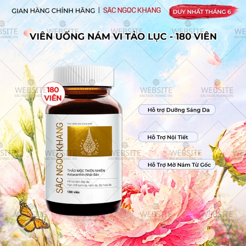 Viên Uống Vi Tảo Lục Sắc Ngọc Khang Mờ Nám, Đẹp Da, Hạn Chế Lão Hóa 180v