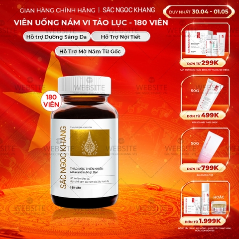 Viên Uống Vi Tảo Lục Sắc Ngọc Khang Mờ Nám, Đẹp Da, Hạn Chế Lão Hóa 180v