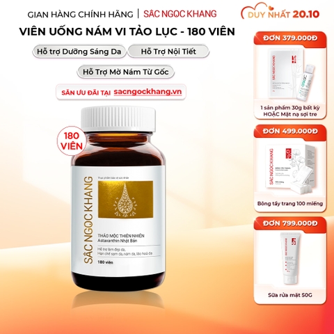 Viên Uống Vi Tảo Lục Sắc Ngọc Khang Mờ Nám, Đẹp Da, Hạn Chế Lão Hóa 180v