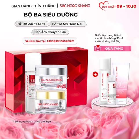 Bộ Kem Dưỡng Ngày/Đêm + Serum Trắng Bật Tông Sắc Ngọc Khang (Serum Vitamin C 30ml + Kem Ngày 30g + Kem Đêm 30g)