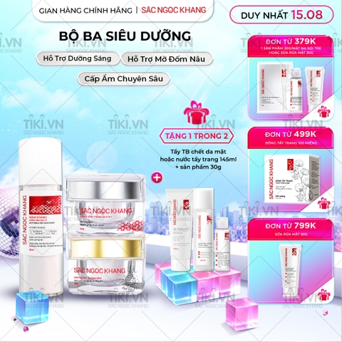 Bộ Kem Dưỡng Ngày/Đêm + Serum Trắng Bật Tông Sắc Ngọc Khang (Serum Vitamin C 30ml + Kem Ngày 30g + Kem Đêm 30g)
