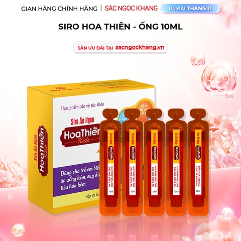 Siro ăn ngon Hoa Thiên Hộp 20 ống 10ml giúp bé ăn ngon, hổ trợ phát triển trí não, tăng sức đề kháng của bé