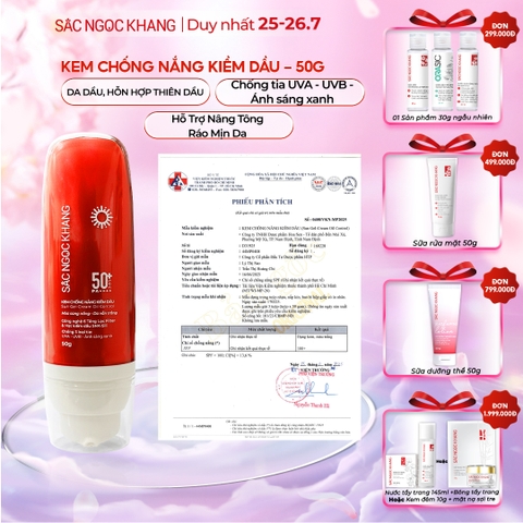 Kem Chống Nắng Kiềm Dầu Sắc Ngọc Khang 50g