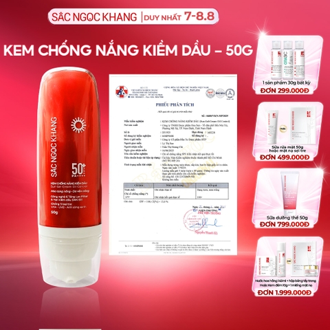 Kem Chống Nắng Kiềm Dầu Sắc Ngọc Khang 50g