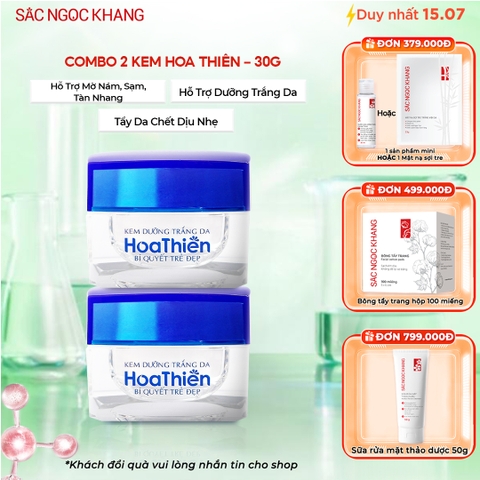 Combo 2 Hộp Kem dưỡng trắng da Hoa Thiên 30g