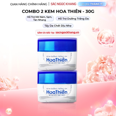 Combo 2 Hộp Kem dưỡng trắng da Hoa Thiên 30g